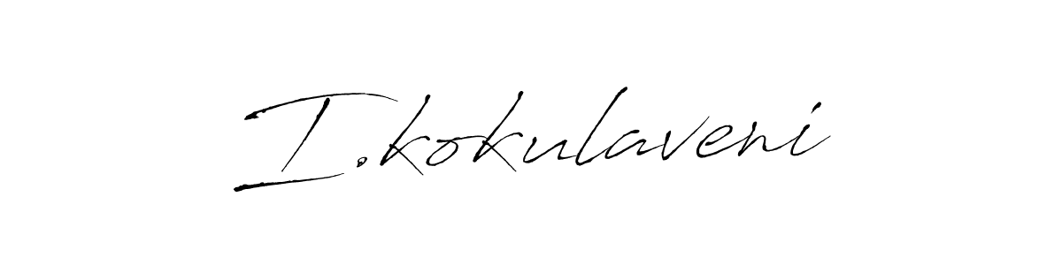 Also You can easily find your signature by using the search form. We will create I.kokulaveni name handwritten signature images for you free of cost using Antro_Vectra sign style. I.kokulaveni signature style 6 images and pictures png