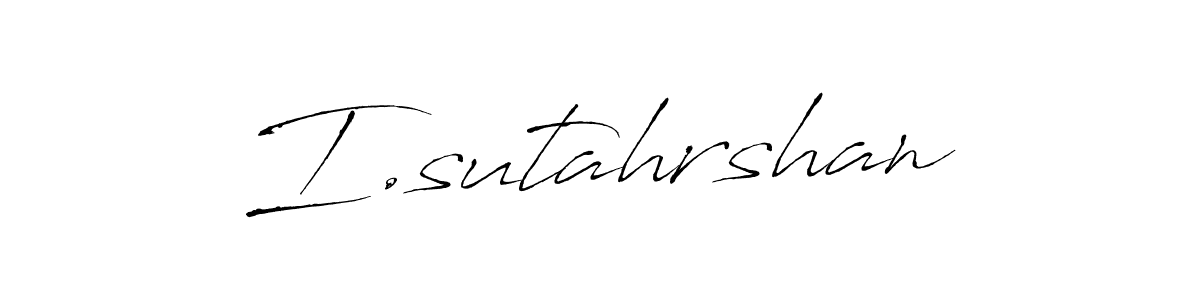 The best way (Antro_Vectra) to make a short signature is to pick only two or three words in your name. The name I.sutahrshan include a total of six letters. For converting this name. I.sutahrshan signature style 6 images and pictures png