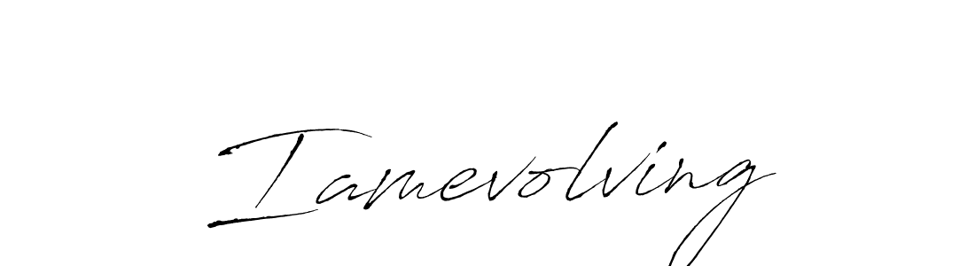 Make a beautiful signature design for name Iamevolving. With this signature (Antro_Vectra) style, you can create a handwritten signature for free. Iamevolving signature style 6 images and pictures png