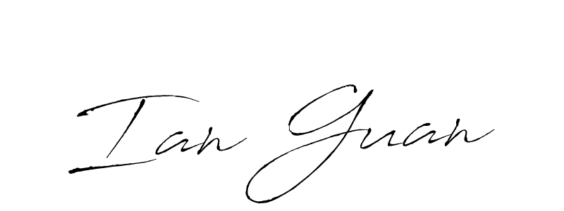 Similarly Antro_Vectra is the best handwritten signature design. Signature creator online .You can use it as an online autograph creator for name Ian Guan. Ian Guan signature style 6 images and pictures png
