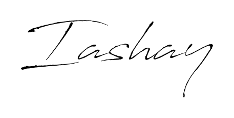 Give your name Iashay an exquisite flair with the Antro_Vectra script font. Ideal for contracts, resumes, and formal letterheads. Iashay signature style 6 images and pictures png
