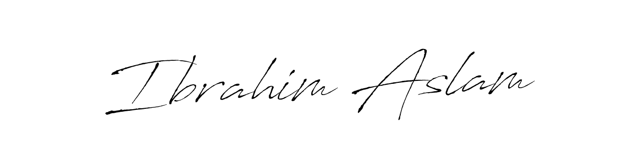 How to make Ibrahim Aslam name signature. Use Antro_Vectra style for creating short signs online. This is the latest handwritten sign. Ibrahim Aslam signature style 6 images and pictures png