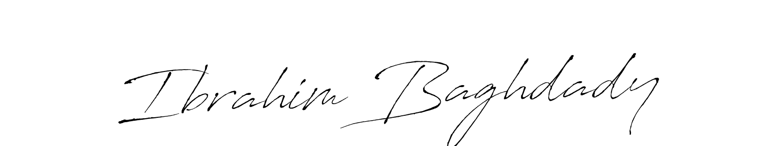 Create a beautiful signature design for name Ibrahim Baghdady. With this signature (Antro_Vectra) fonts, you can make a handwritten signature for free. Ibrahim Baghdady signature style 6 images and pictures png