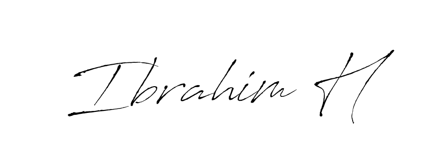 How to make Ibrahim H signature? Antro_Vectra is a professional autograph style. Create handwritten signature for Ibrahim H name. Ibrahim H signature style 6 images and pictures png