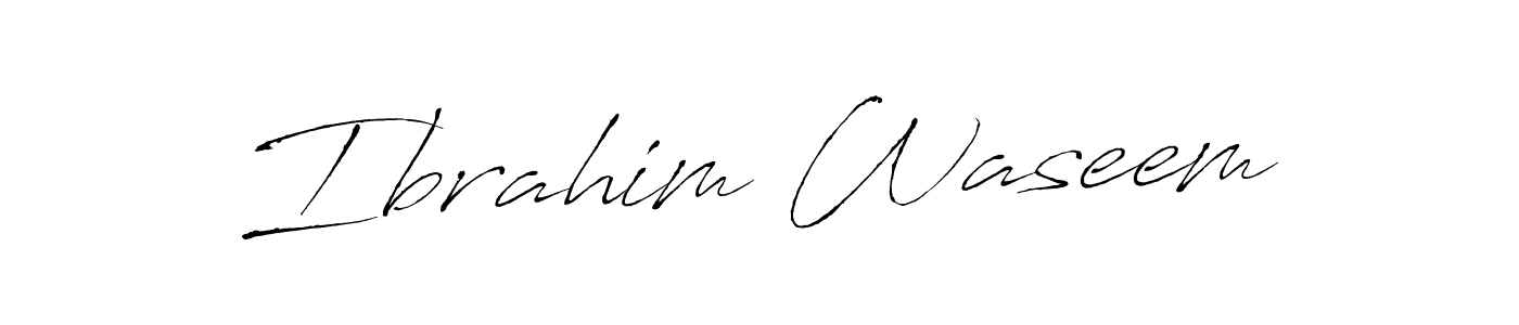 How to make Ibrahim Waseem name signature. Use Antro_Vectra style for creating short signs online. This is the latest handwritten sign. Ibrahim Waseem signature style 6 images and pictures png