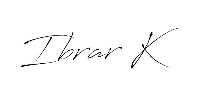 Antro_Vectra is a professional signature style that is perfect for those who want to add a touch of class to their signature. It is also a great choice for those who want to make their signature more unique. Get Ibrar K name to fancy signature for free. Ibrar K signature style 6 images and pictures png