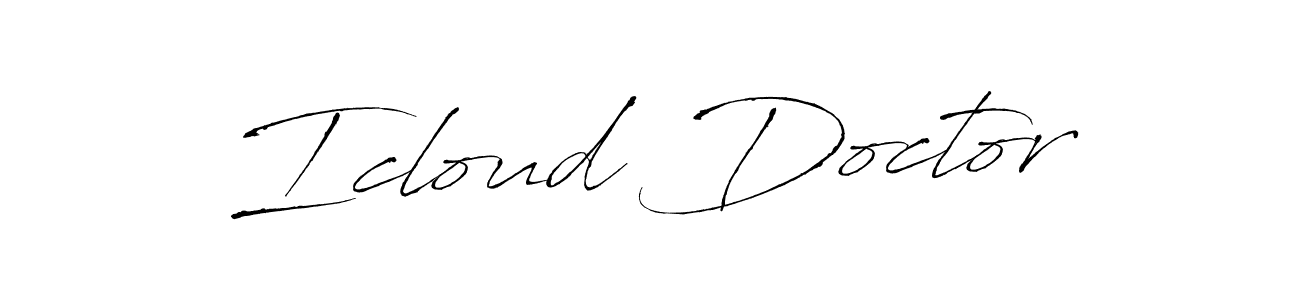 Use a signature maker to create a handwritten signature online. With this signature software, you can design (Antro_Vectra) your own signature for name Icloud Doctor. Icloud Doctor signature style 6 images and pictures png