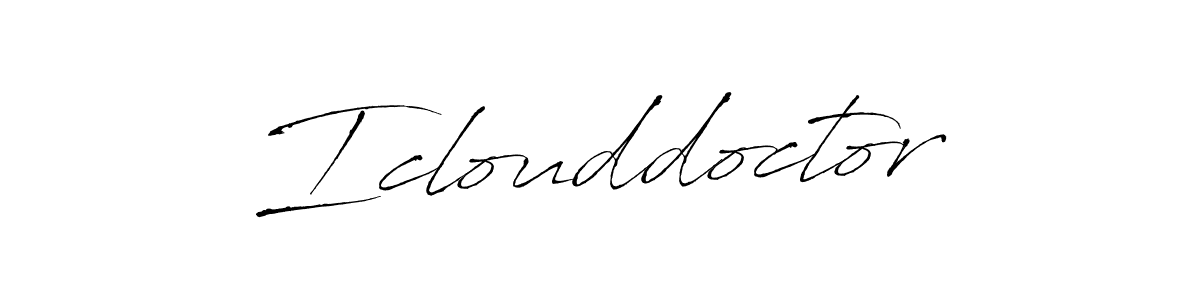 You should practise on your own different ways (Antro_Vectra) to write your name (Iclouddoctor) in signature. don't let someone else do it for you. Iclouddoctor signature style 6 images and pictures png