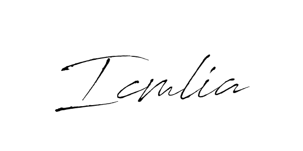 Similarly Antro_Vectra is the best handwritten signature design. Signature creator online .You can use it as an online autograph creator for name Icmlia. Icmlia signature style 6 images and pictures png