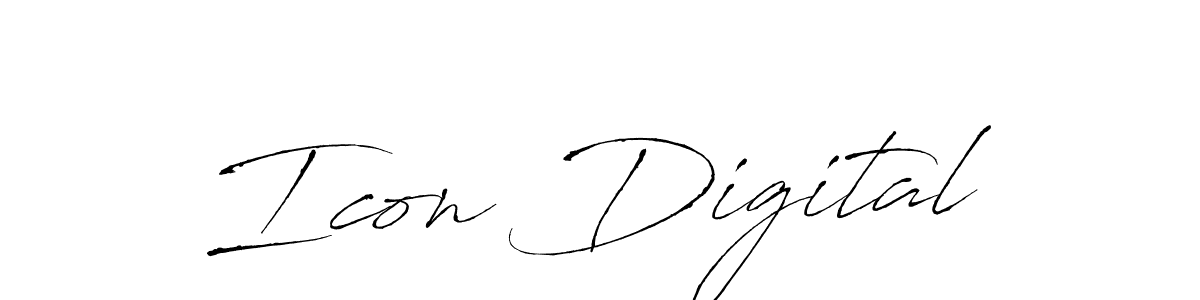 Make a beautiful signature design for name Icon Digital. With this signature (Antro_Vectra) style, you can create a handwritten signature for free. Icon Digital signature style 6 images and pictures png