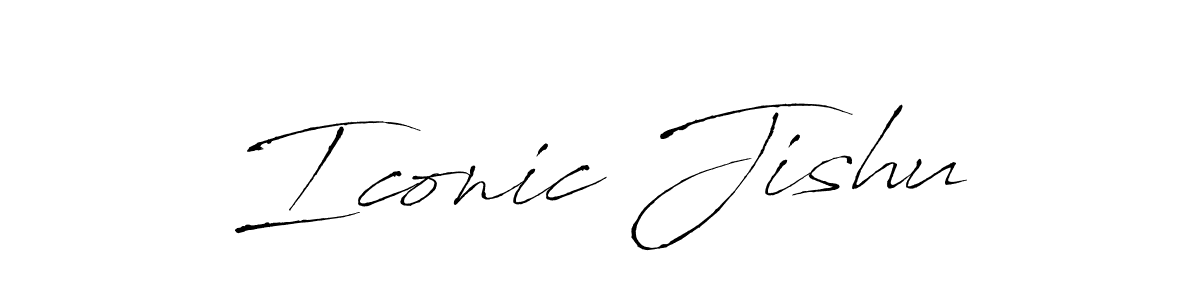 if you are searching for the best signature style for your name Iconic Jishu. so please give up your signature search. here we have designed multiple signature styles  using Antro_Vectra. Iconic Jishu signature style 6 images and pictures png