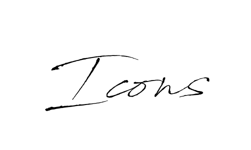 Design your own signature with our free online signature maker. With this signature software, you can create a handwritten (Antro_Vectra) signature for name Icons. Icons signature style 6 images and pictures png