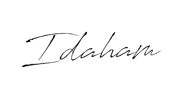 Design your own signature with our free online signature maker. With this signature software, you can create a handwritten (Antro_Vectra) signature for name Idaham. Idaham signature style 6 images and pictures png