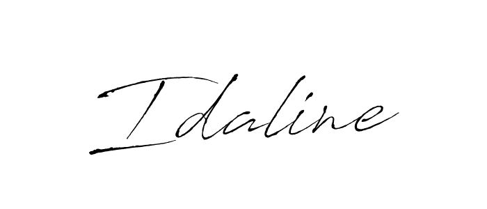 Use a signature maker to create a handwritten signature online. With this signature software, you can design (Antro_Vectra) your own signature for name Idaline. Idaline signature style 6 images and pictures png