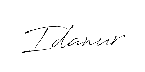 How to make Idanur signature? Antro_Vectra is a professional autograph style. Create handwritten signature for Idanur name. Idanur signature style 6 images and pictures png