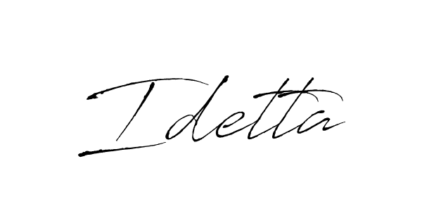 Idetta stylish signature style. Best Handwritten Sign (Antro_Vectra) for my name. Handwritten Signature Collection Ideas for my name Idetta. Idetta signature style 6 images and pictures png