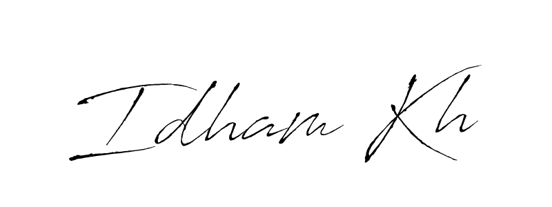 How to make Idham Kh name signature. Use Antro_Vectra style for creating short signs online. This is the latest handwritten sign. Idham Kh signature style 6 images and pictures png