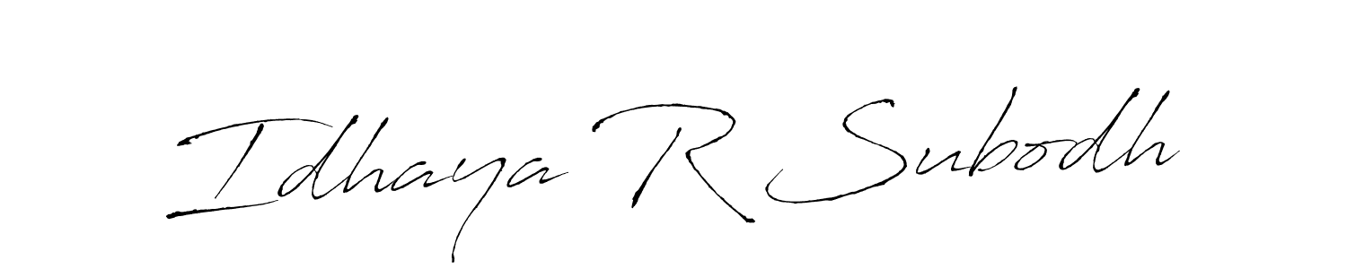 Create a beautiful signature design for name Idhaya R Subodh. With this signature (Antro_Vectra) fonts, you can make a handwritten signature for free. Idhaya R Subodh signature style 6 images and pictures png