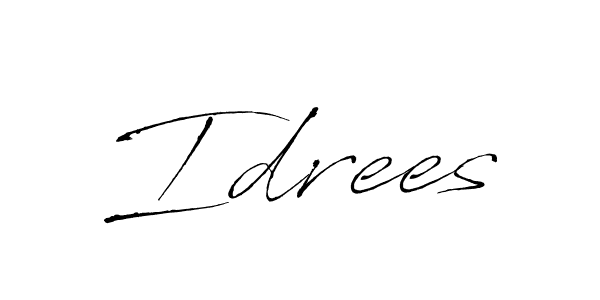 How to make Idrees signature? Antro_Vectra is a professional autograph style. Create handwritten signature for Idrees name. Idrees signature style 6 images and pictures png