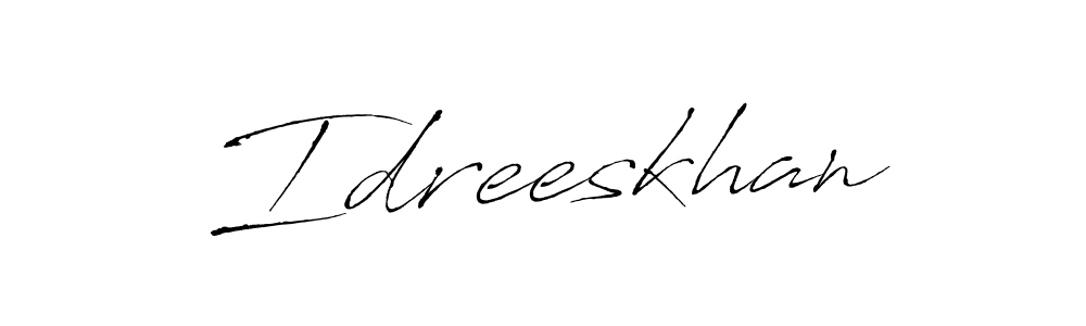 Make a beautiful signature design for name Idreeskhan. With this signature (Antro_Vectra) style, you can create a handwritten signature for free. Idreeskhan signature style 6 images and pictures png