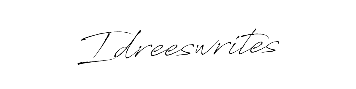 Create a beautiful signature design for name Idreeswrites. With this signature (Antro_Vectra) fonts, you can make a handwritten signature for free. Idreeswrites signature style 6 images and pictures png