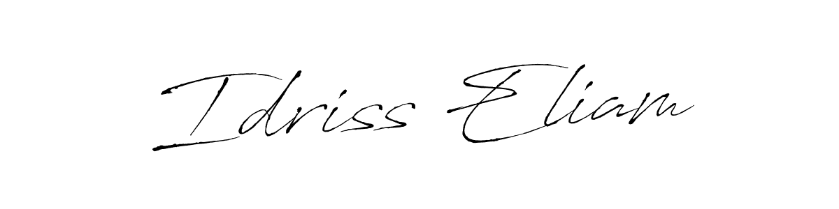 How to make Idriss Eliam signature? Antro_Vectra is a professional autograph style. Create handwritten signature for Idriss Eliam name. Idriss Eliam signature style 6 images and pictures png
