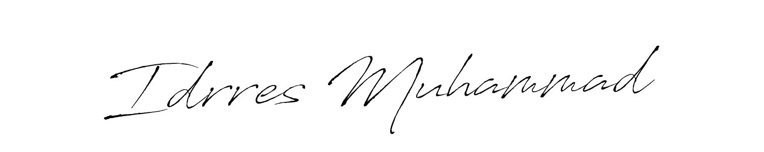 The best way (Antro_Vectra) to make a short signature is to pick only two or three words in your name. The name Idrres Muhammad include a total of six letters. For converting this name. Idrres Muhammad signature style 6 images and pictures png