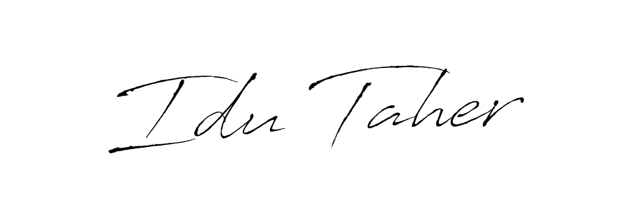 Idu Taher stylish signature style. Best Handwritten Sign (Antro_Vectra) for my name. Handwritten Signature Collection Ideas for my name Idu Taher. Idu Taher signature style 6 images and pictures png
