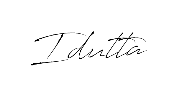 Make a beautiful signature design for name Idutta. With this signature (Antro_Vectra) style, you can create a handwritten signature for free. Idutta signature style 6 images and pictures png