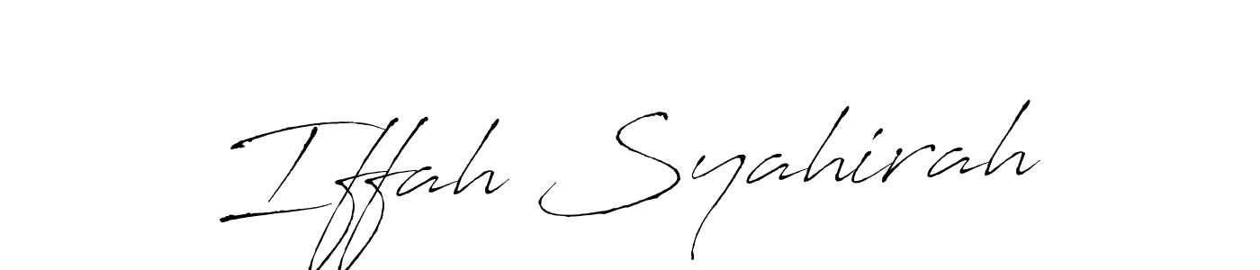 Make a beautiful signature design for name Iffah Syahirah. With this signature (Antro_Vectra) style, you can create a handwritten signature for free. Iffah Syahirah signature style 6 images and pictures png