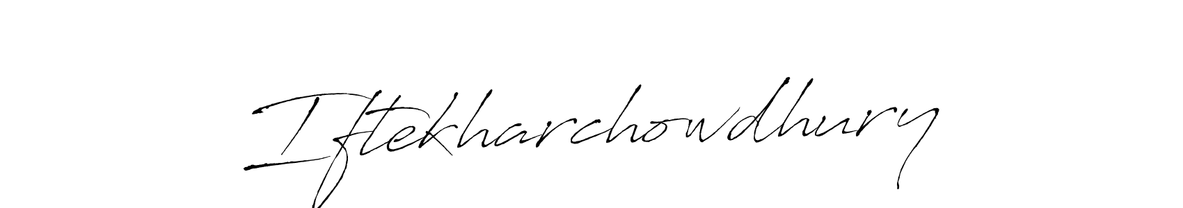 How to make Iftekharchowdhury name signature. Use Antro_Vectra style for creating short signs online. This is the latest handwritten sign. Iftekharchowdhury signature style 6 images and pictures png