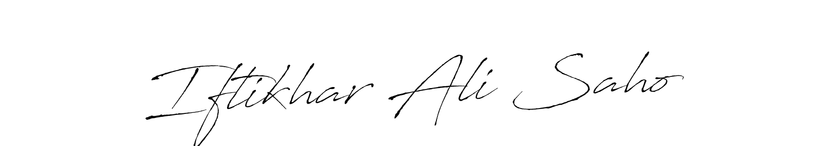 Make a beautiful signature design for name Iftikhar Ali Saho. With this signature (Antro_Vectra) style, you can create a handwritten signature for free. Iftikhar Ali Saho signature style 6 images and pictures png