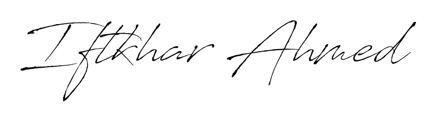 Quickly download Iftkhar Ahmed name signature in high-resolution PNG using Antro_Vectra style. Ready to insert into PDFs and online applications. Iftkhar Ahmed signature style 6 images and pictures png