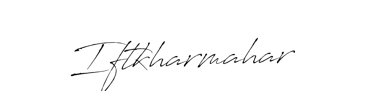 The best way (Antro_Vectra) to make a short signature is to pick only two or three words in your name. The name Iftkharmahar include a total of six letters. For converting this name. Iftkharmahar signature style 6 images and pictures png