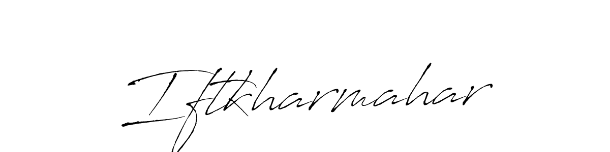 The best way (Antro_Vectra) to make a short signature is to pick only two or three words in your name. The name Iftkharmahar include a total of six letters. For converting this name. Iftkharmahar signature style 6 images and pictures png