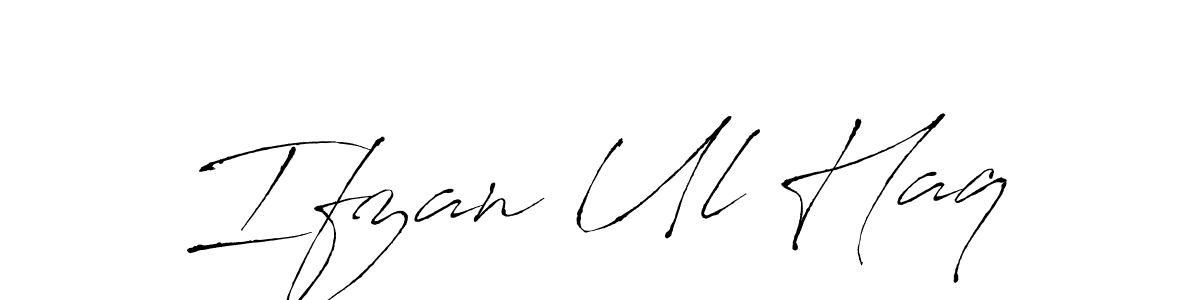 How to make Ifzan Ul Haq name signature. Use Antro_Vectra style for creating short signs online. This is the latest handwritten sign. Ifzan Ul Haq signature style 6 images and pictures png