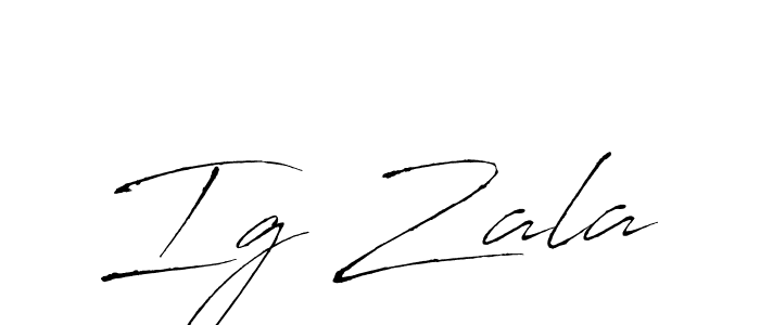 How to make Ig Zala signature? Antro_Vectra is a professional autograph style. Create handwritten signature for Ig Zala name. Ig Zala signature style 6 images and pictures png