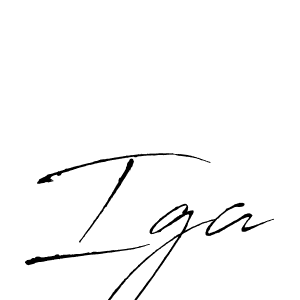 Create a beautiful signature design for name Iga. With this signature (Antro_Vectra) fonts, you can make a handwritten signature for free. Iga signature style 6 images and pictures png