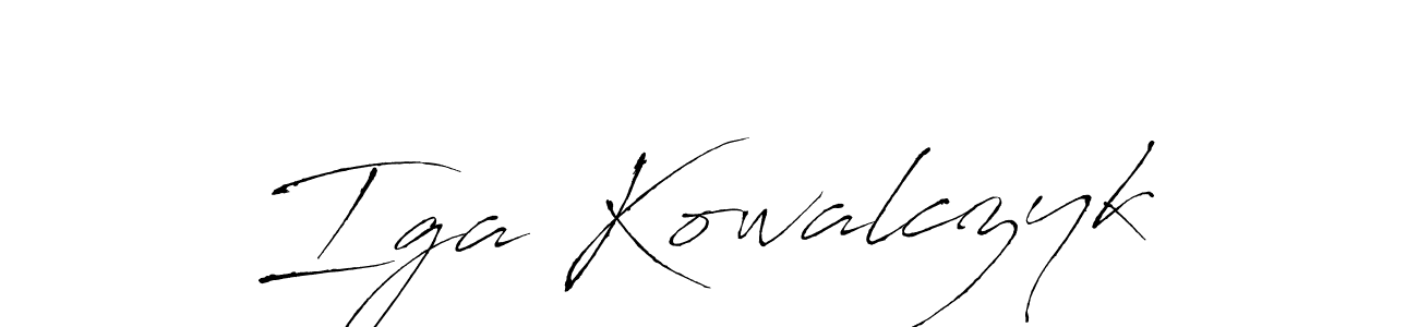 How to make Iga Kowalczyk name signature. Use Antro_Vectra style for creating short signs online. This is the latest handwritten sign. Iga Kowalczyk signature style 6 images and pictures png