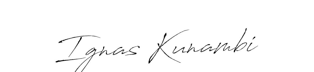 Design your own signature with our free online signature maker. With this signature software, you can create a handwritten (Antro_Vectra) signature for name Ignas Kunambi. Ignas Kunambi signature style 6 images and pictures png