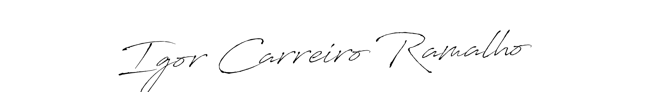 Igor Carreiro Ramalho stylish signature style. Best Handwritten Sign (Antro_Vectra) for my name. Handwritten Signature Collection Ideas for my name Igor Carreiro Ramalho. Igor Carreiro Ramalho signature style 6 images and pictures png