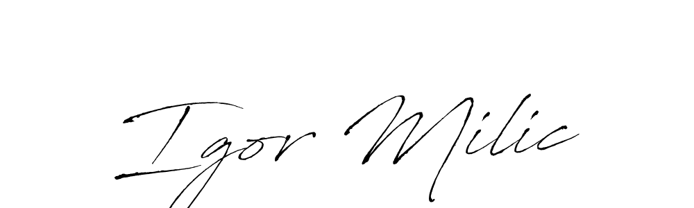 How to make Igor Milic signature? Antro_Vectra is a professional autograph style. Create handwritten signature for Igor Milic name. Igor Milic signature style 6 images and pictures png