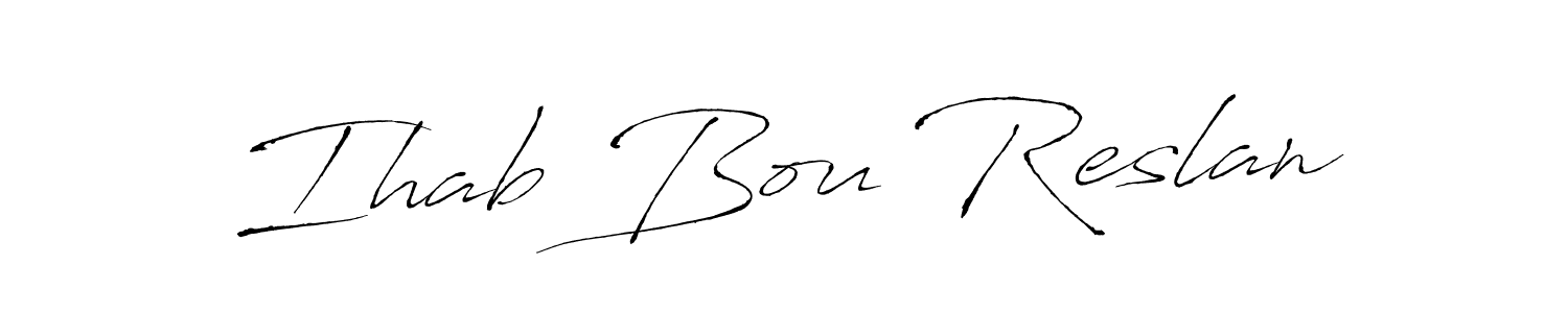 Make a short Ihab Bou Reslan signature style. Manage your documents anywhere anytime using Antro_Vectra. Create and add eSignatures, submit forms, share and send files easily. Ihab Bou Reslan signature style 6 images and pictures png