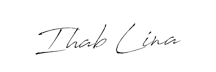 Also You can easily find your signature by using the search form. We will create Ihab Lina name handwritten signature images for you free of cost using Antro_Vectra sign style. Ihab Lina signature style 6 images and pictures png