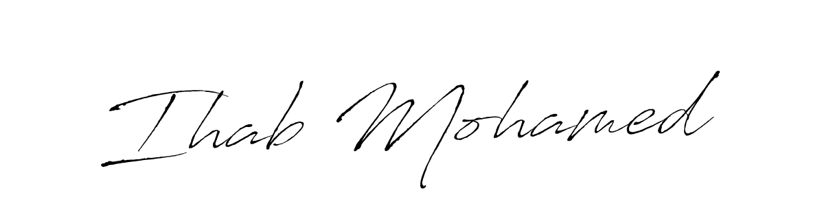 Make a beautiful signature design for name Ihab Mohamed. With this signature (Antro_Vectra) style, you can create a handwritten signature for free. Ihab Mohamed signature style 6 images and pictures png