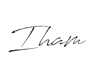 How to make Iham signature? Antro_Vectra is a professional autograph style. Create handwritten signature for Iham name. Iham signature style 6 images and pictures png