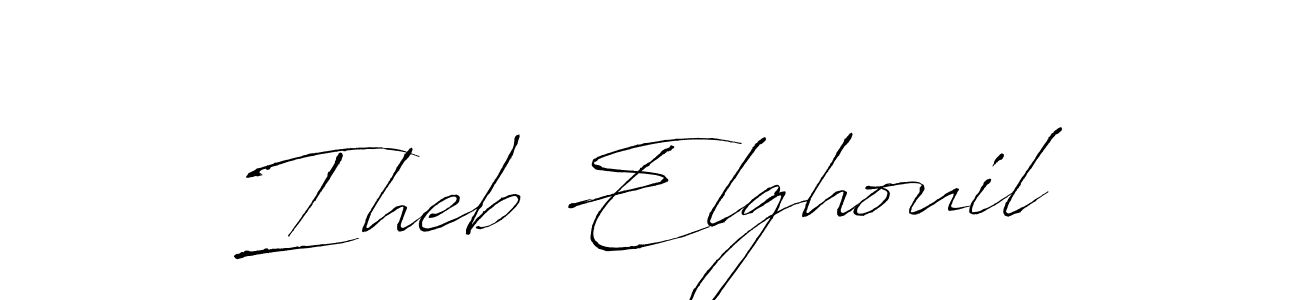 This is the best signature style for the Iheb Elghouil name. Also you like these signature font (Antro_Vectra). Mix name signature. Iheb Elghouil signature style 6 images and pictures png