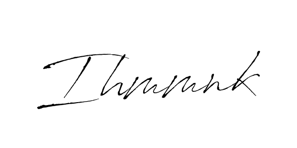 How to make Ihmmnk name signature. Use Antro_Vectra style for creating short signs online. This is the latest handwritten sign. Ihmmnk signature style 6 images and pictures png