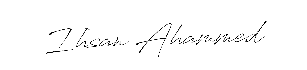 How to make Ihsan Ahammed name signature. Use Antro_Vectra style for creating short signs online. This is the latest handwritten sign. Ihsan Ahammed signature style 6 images and pictures png