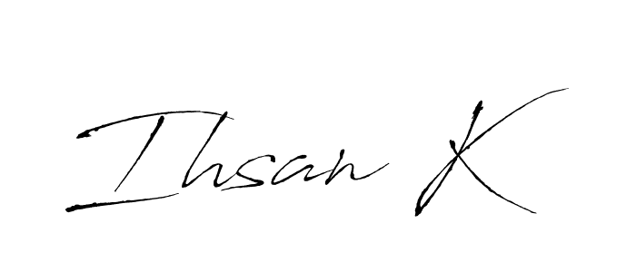 You can use this online signature creator to create a handwritten signature for the name Ihsan K. This is the best online autograph maker. Ihsan K signature style 6 images and pictures png